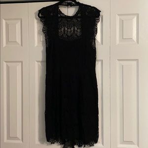 Free People Intimately Lace Blk Dress Sz Lg